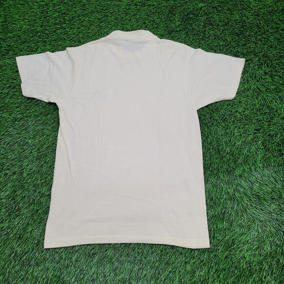 Vintage 80s Hanes Shirt Womens S/M 18x26 Ivory Logo USA - Picture 2 of 13
